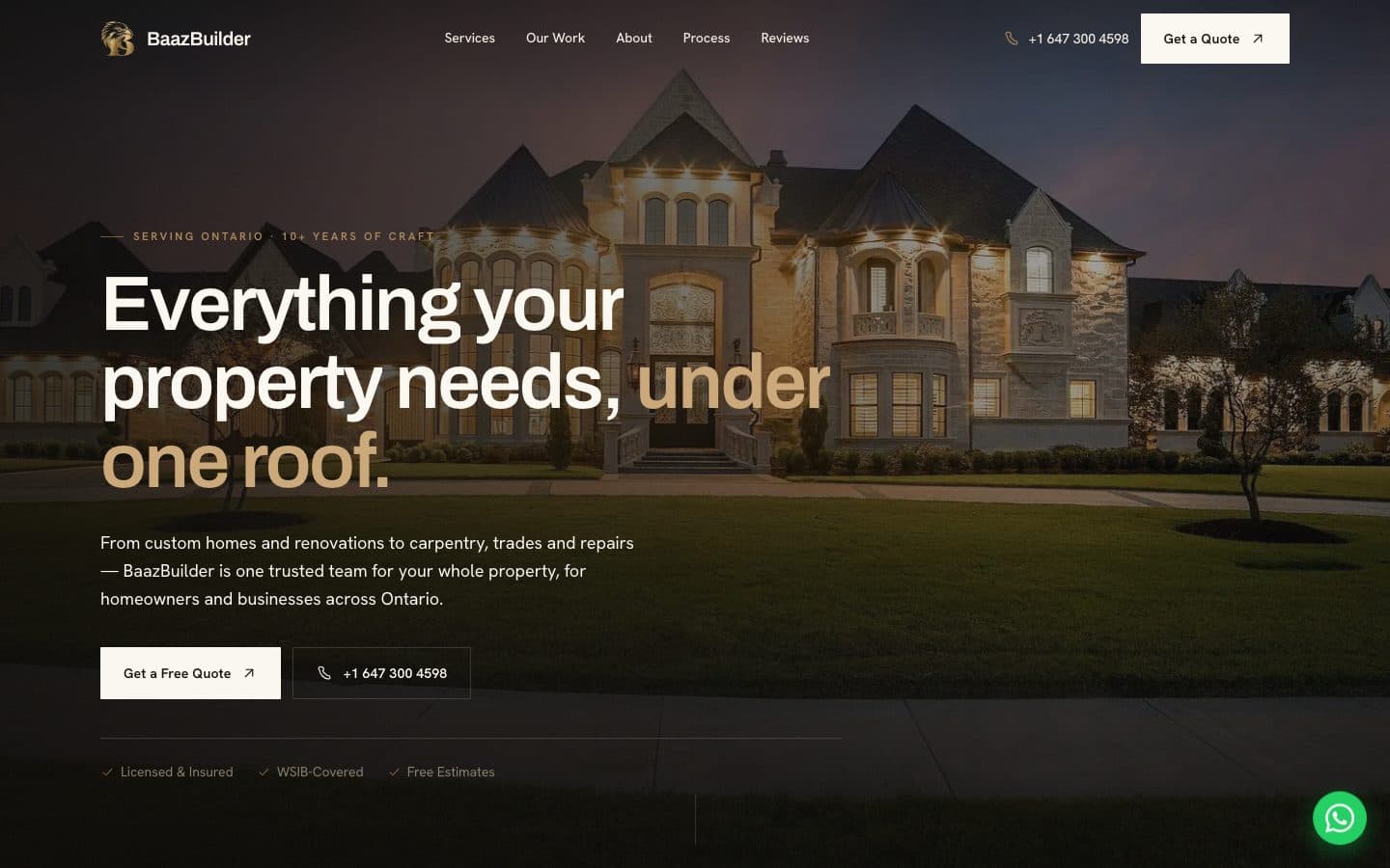 BaazBuilder website homepage